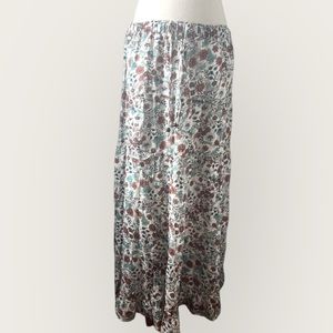 Rachel Zoe Blue/Brown Maxi‎ Skirt NWOT size small, cottagecore